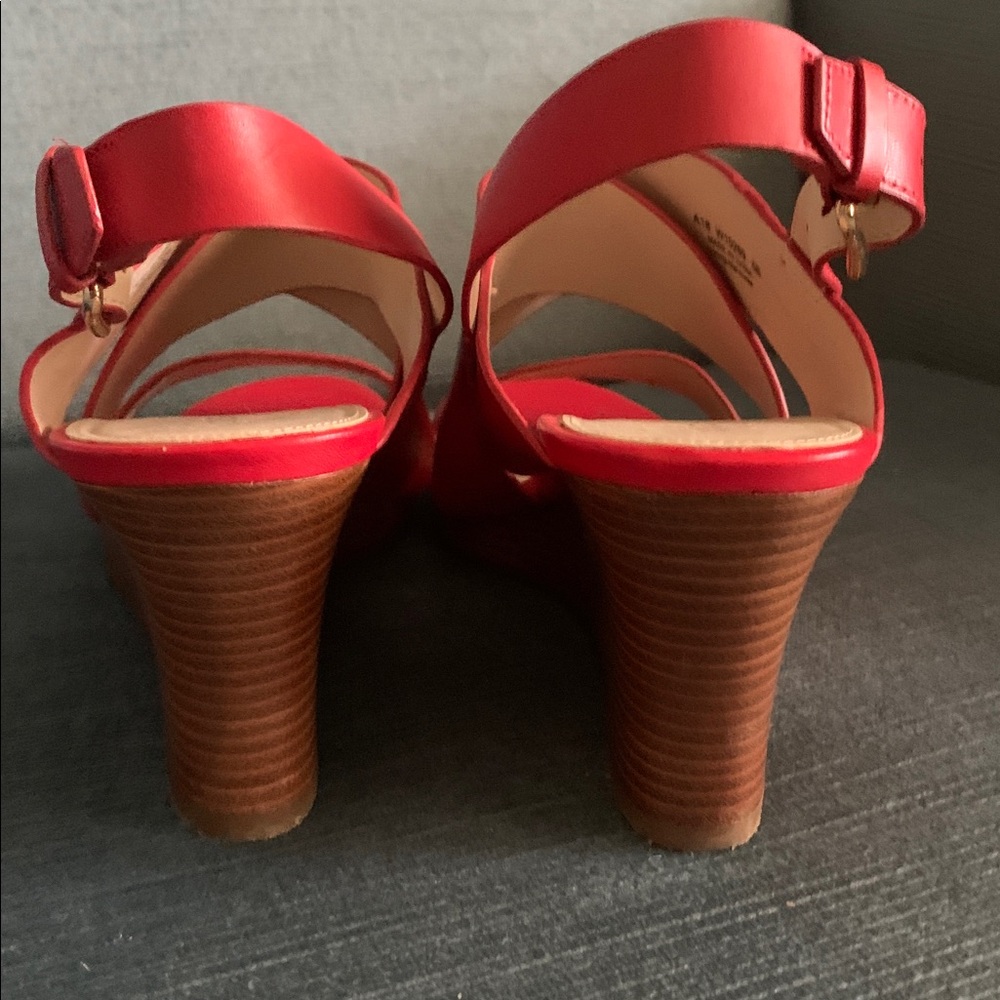 Cole Haan Red Penelope II Leather Wedge.  New w/Tag. Size 6 - Picture 3 of 7